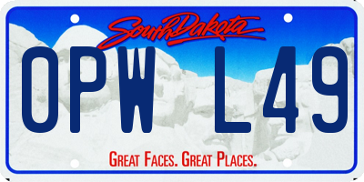 SD license plate 0PWL49