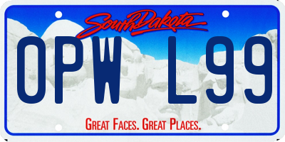 SD license plate 0PWL99