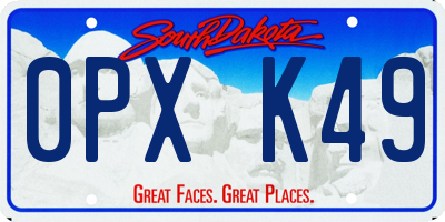SD license plate 0PXK49