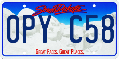 SD license plate 0PYC58