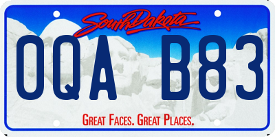 SD license plate 0QAB83