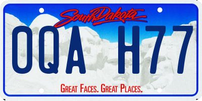SD license plate 0QAH77