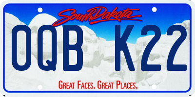 SD license plate 0QBK22