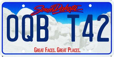 SD license plate 0QBT42