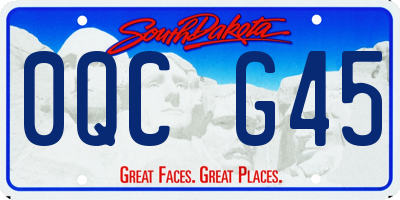 SD license plate 0QCG45