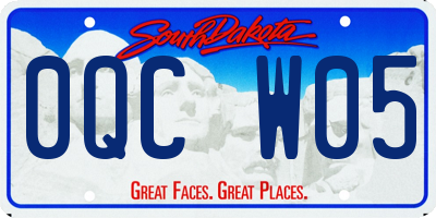 SD license plate 0QCW05