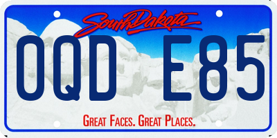 SD license plate 0QDE85