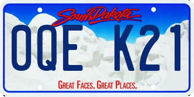 SD license plate 0QEK21