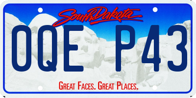 SD license plate 0QEP43