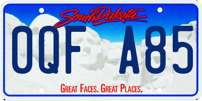 SD license plate 0QFA85