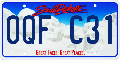 SD license plate 0QFC31