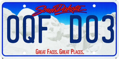 SD license plate 0QFD03