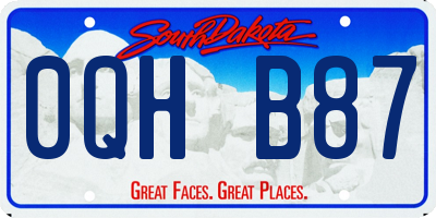 SD license plate 0QHB87