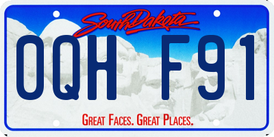 SD license plate 0QHF91