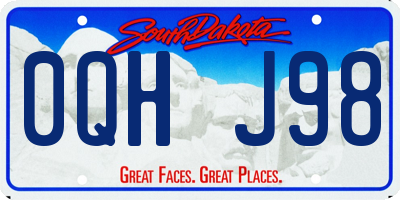 SD license plate 0QHJ98
