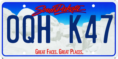 SD license plate 0QHK47