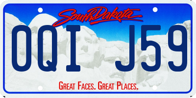 SD license plate 0QIJ59