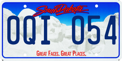 SD license plate 0QIO54