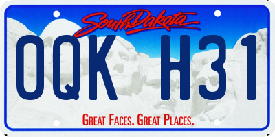 SD license plate 0QKH31