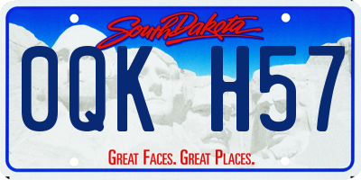 SD license plate 0QKH57