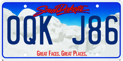 SD license plate 0QKJ86