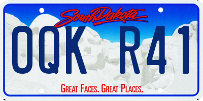 SD license plate 0QKR41