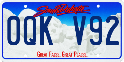 SD license plate 0QKV92