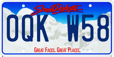 SD license plate 0QKW58