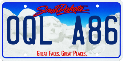 SD license plate 0QLA86