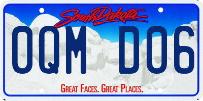 SD license plate 0QMD06