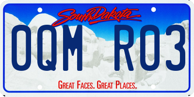 SD license plate 0QMR03