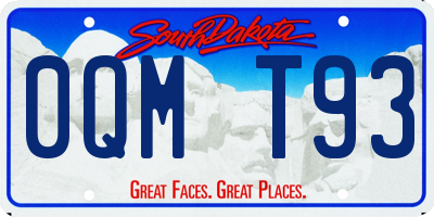SD license plate 0QMT93