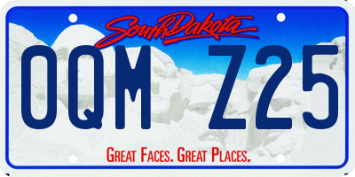 SD license plate 0QMZ25