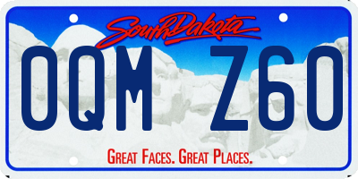 SD license plate 0QMZ60