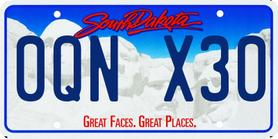 SD license plate 0QNX30