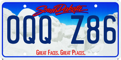 SD license plate 0QQZ86