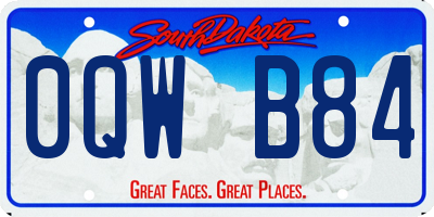 SD license plate 0QWB84