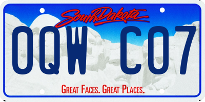 SD license plate 0QWC07