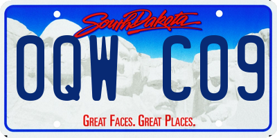 SD license plate 0QWC09