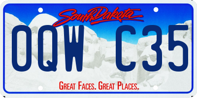 SD license plate 0QWC35