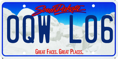 SD license plate 0QWL06