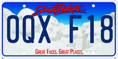 SD license plate 0QXF18