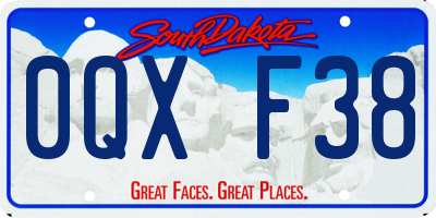 SD license plate 0QXF38