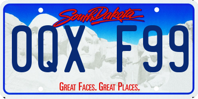 SD license plate 0QXF99