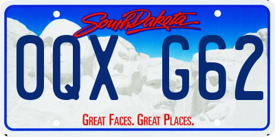 SD license plate 0QXG62