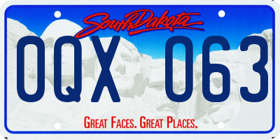 SD license plate 0QXO63