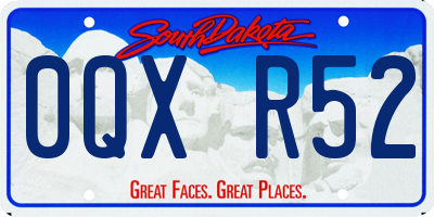 SD license plate 0QXR52