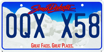 SD license plate 0QXX58