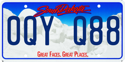 SD license plate 0QYQ88