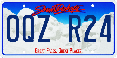 SD license plate 0QZR24